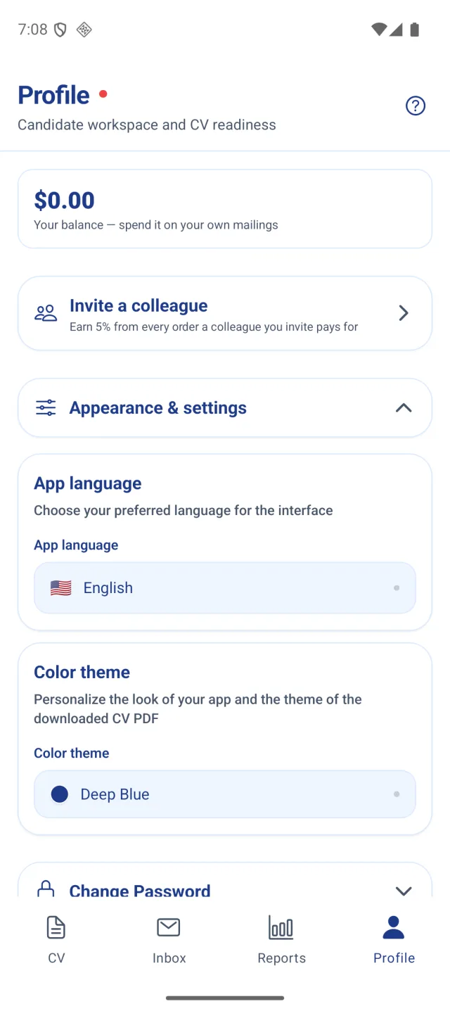 Marine Helper app screen