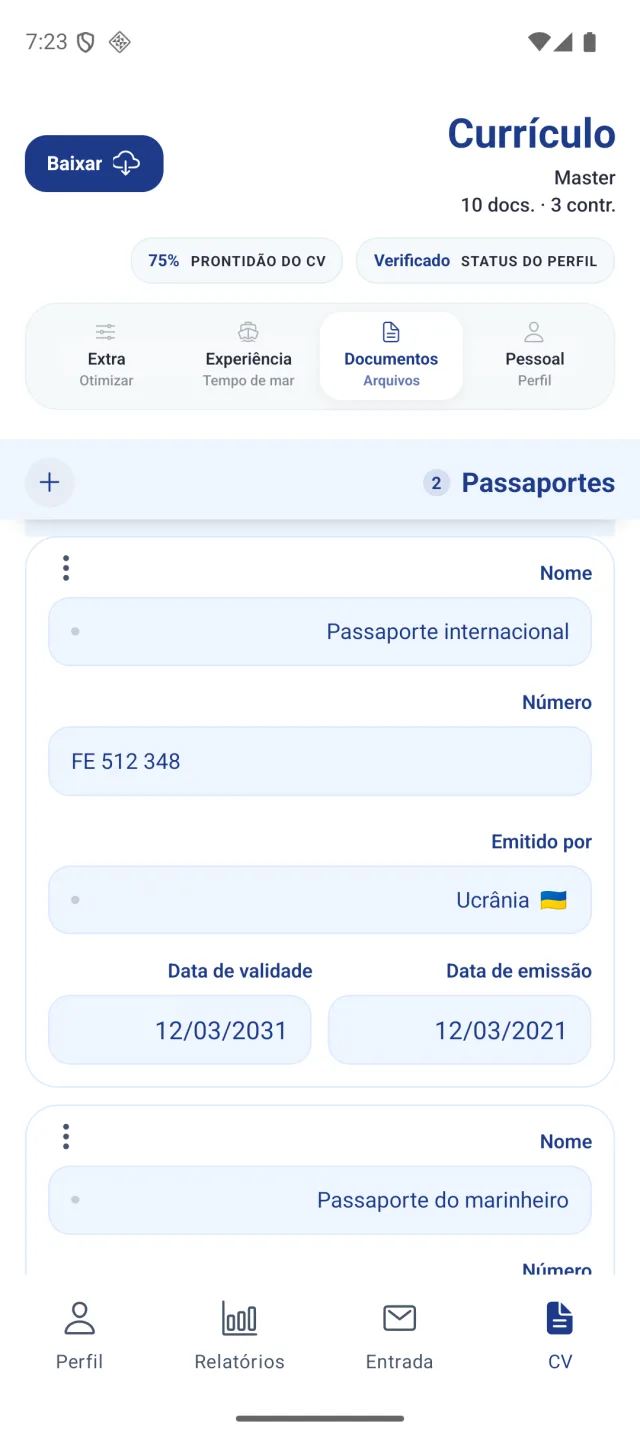 Tela do app Marine Helper
