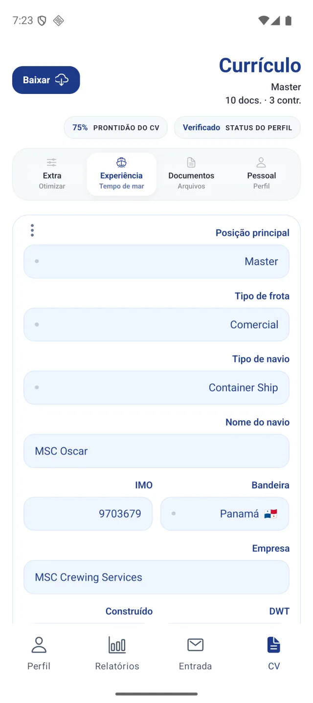 Tela do app Marine Helper