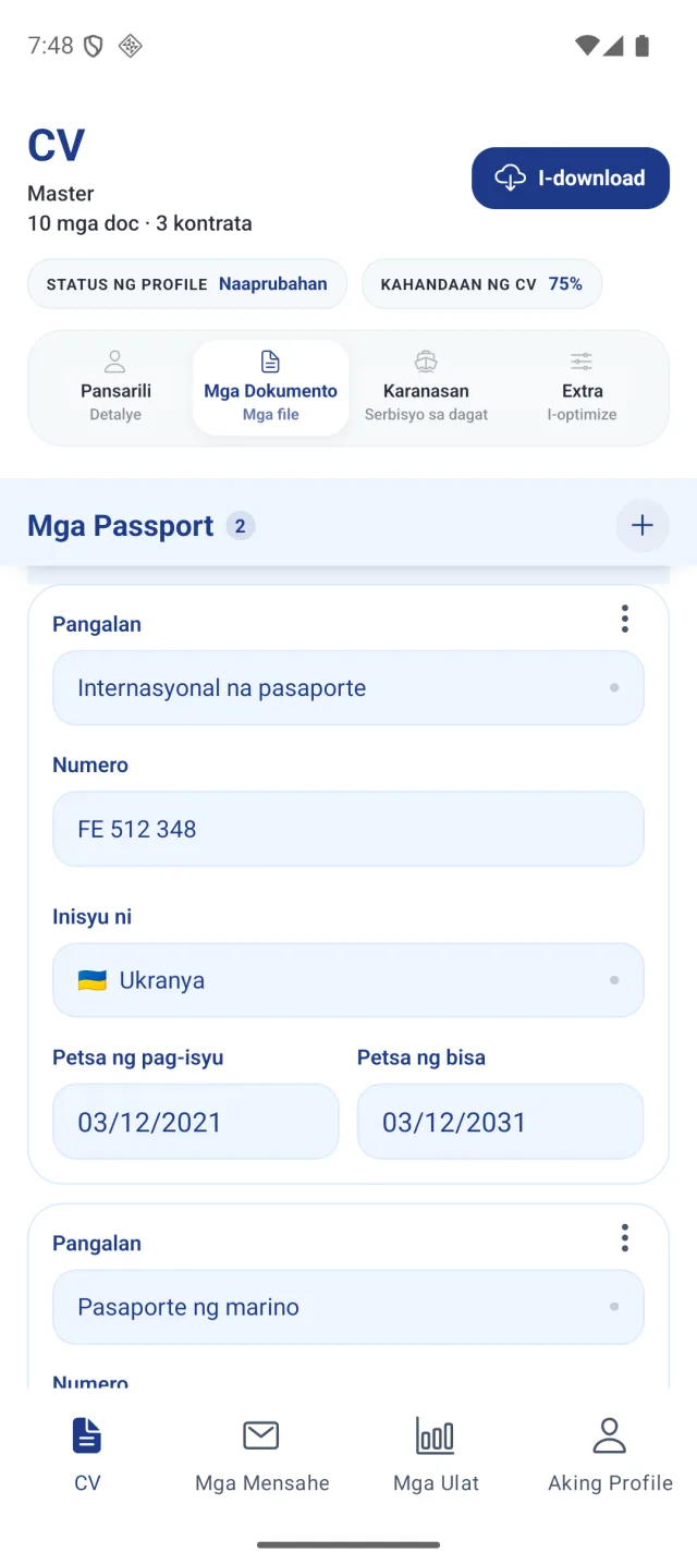 Screen ng Marine Helper app