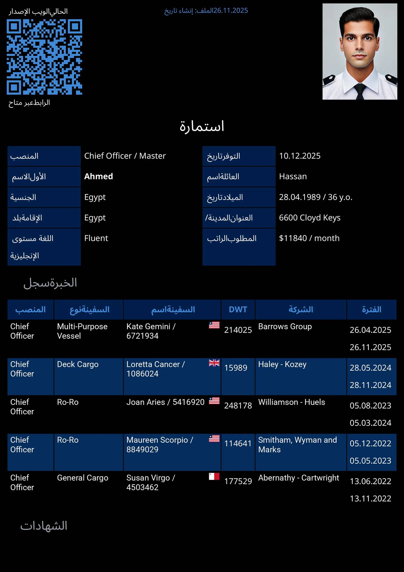 سيرة البحّار باللغة الإنجليزية