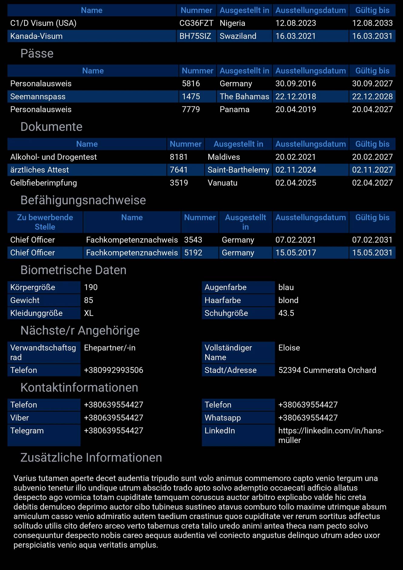 Mobiles Seemann-Formular