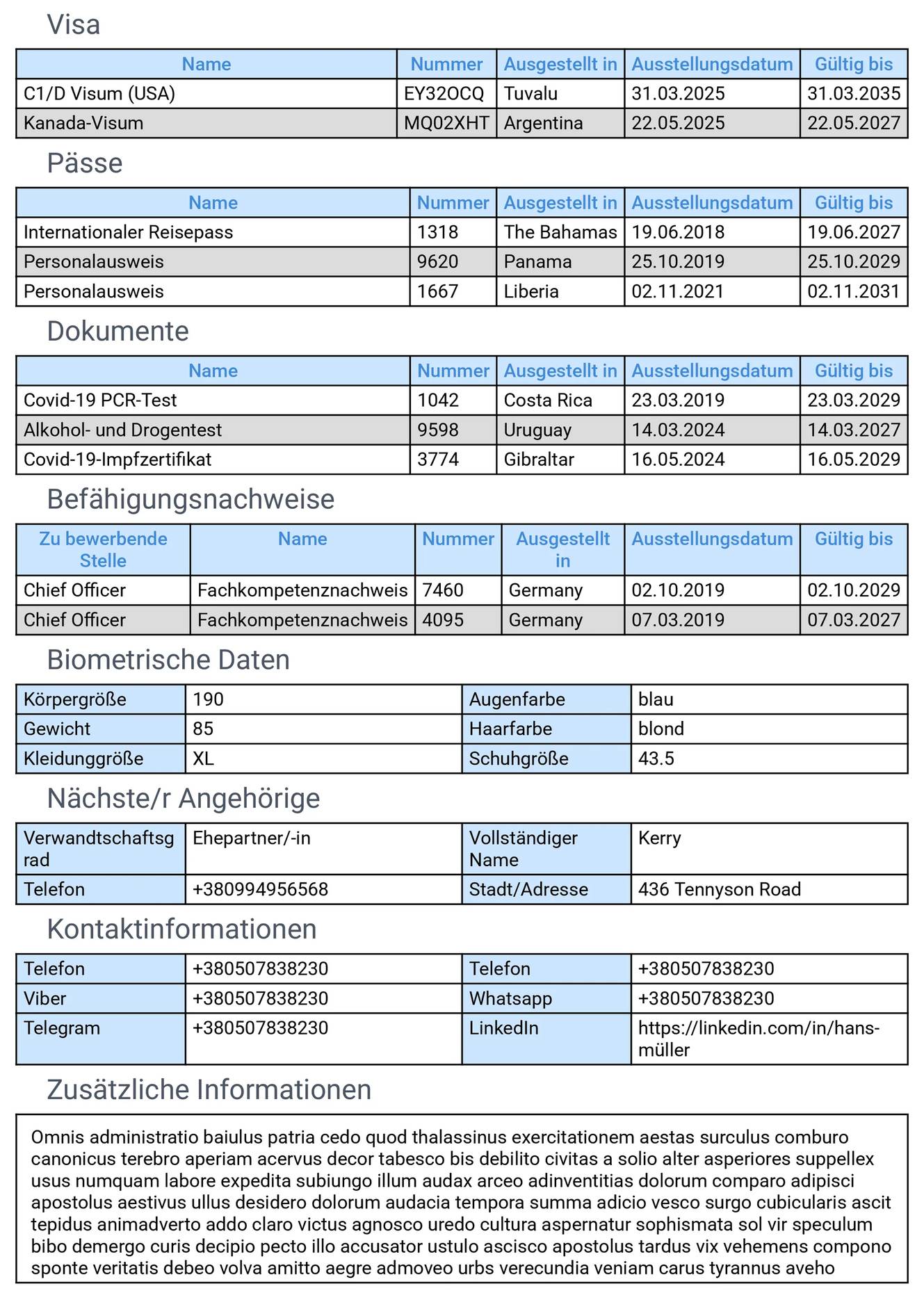 Mobiles Seemann-Formular