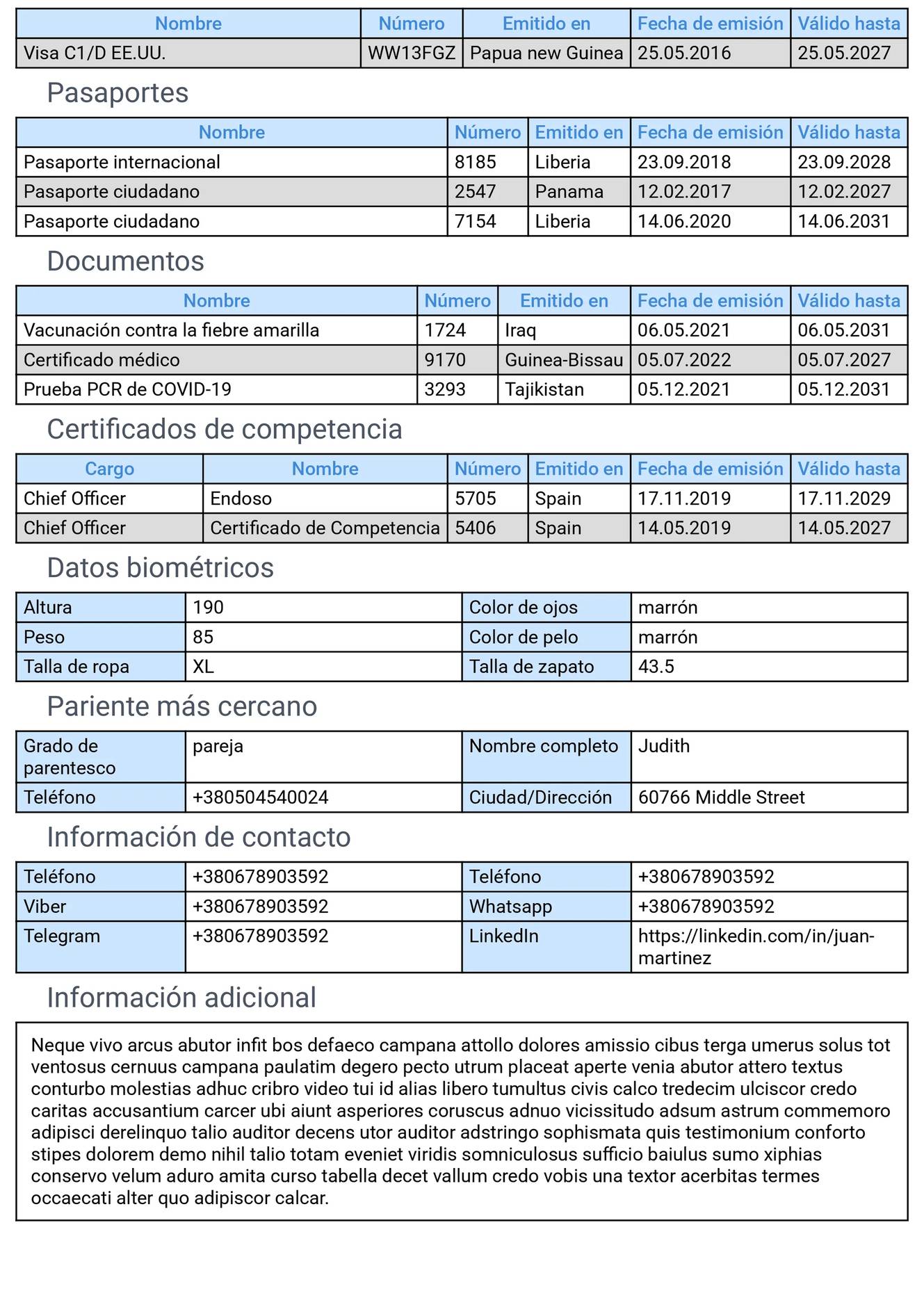 Formulario de marinero en móvil