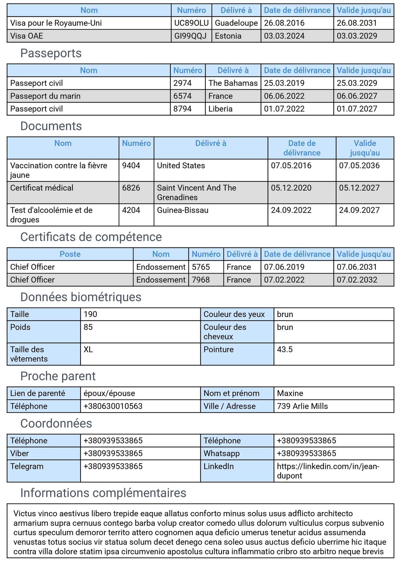 Formulaire du marin sur mobile