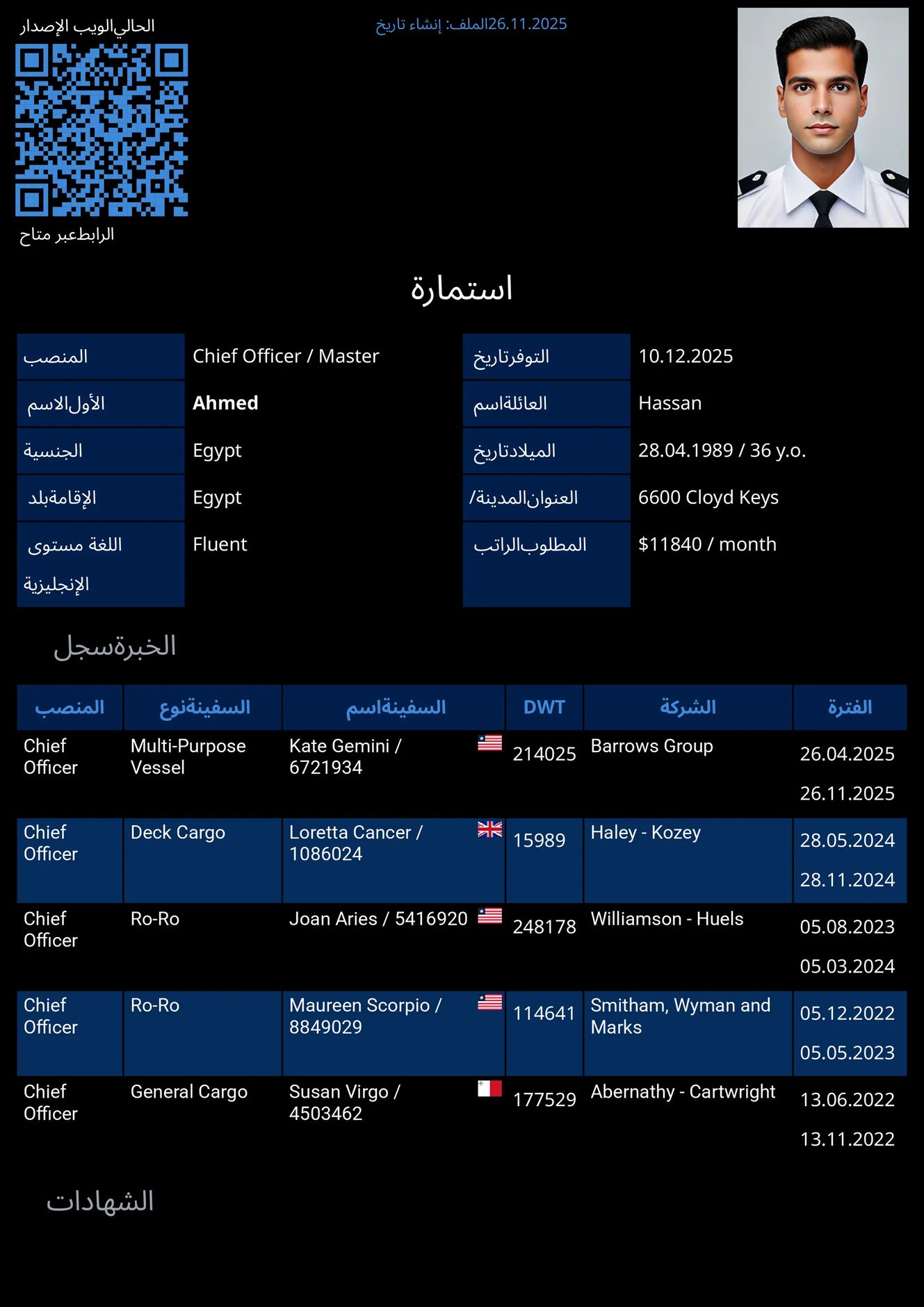 سيرة البحّار باللغة الإنجليزية