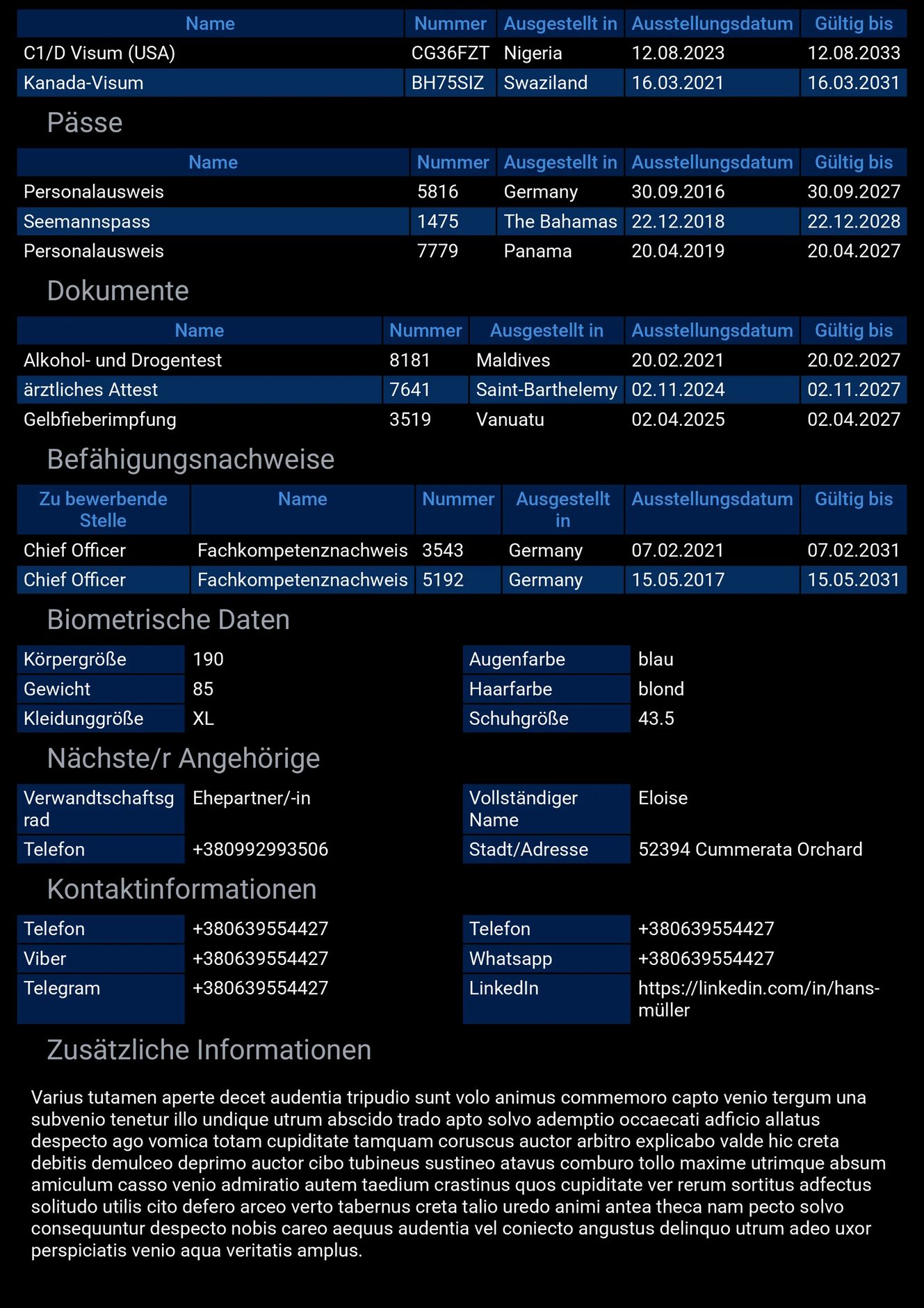 Mobiles Seemann-Formular