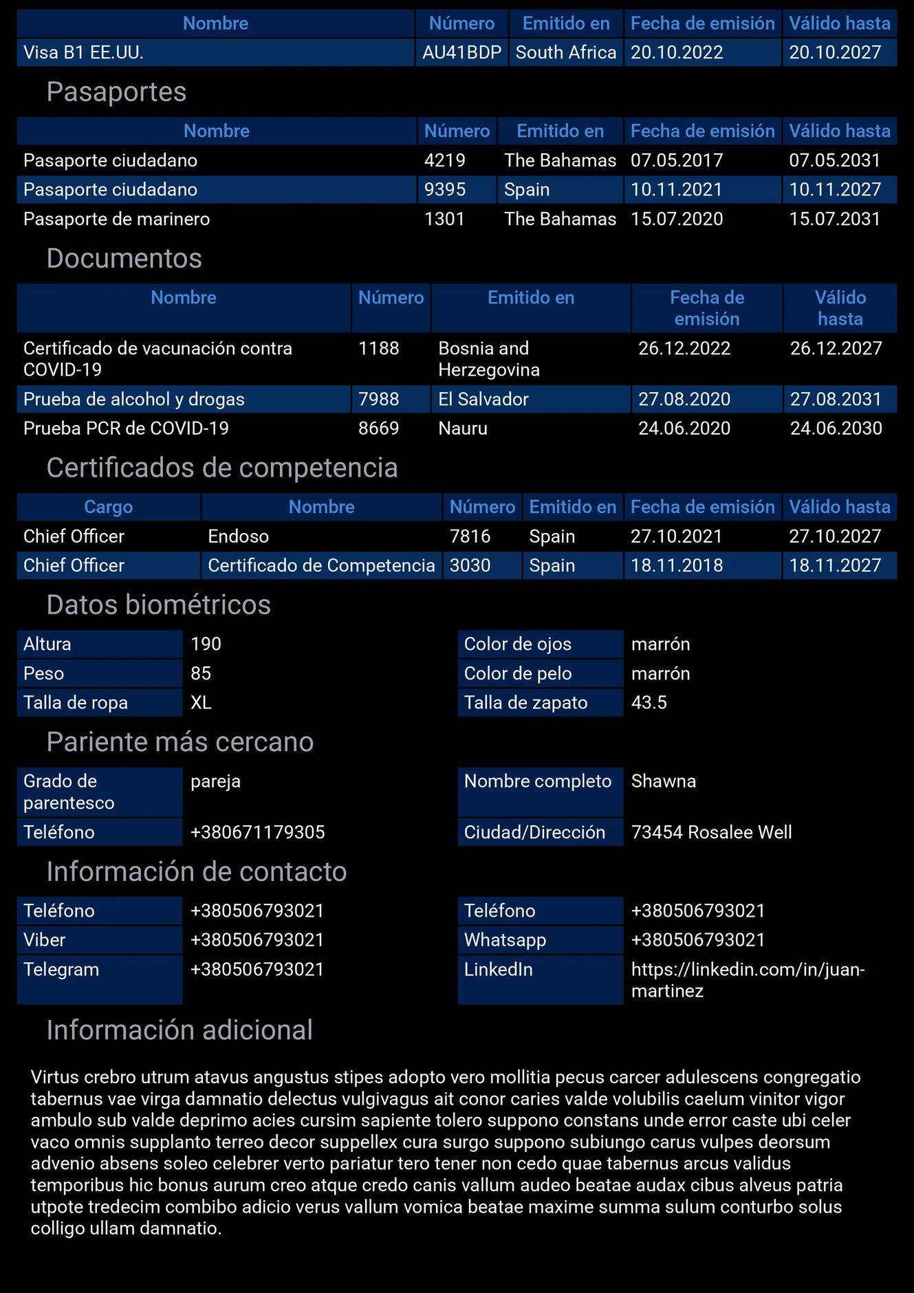 Formulario de marinero en móvil