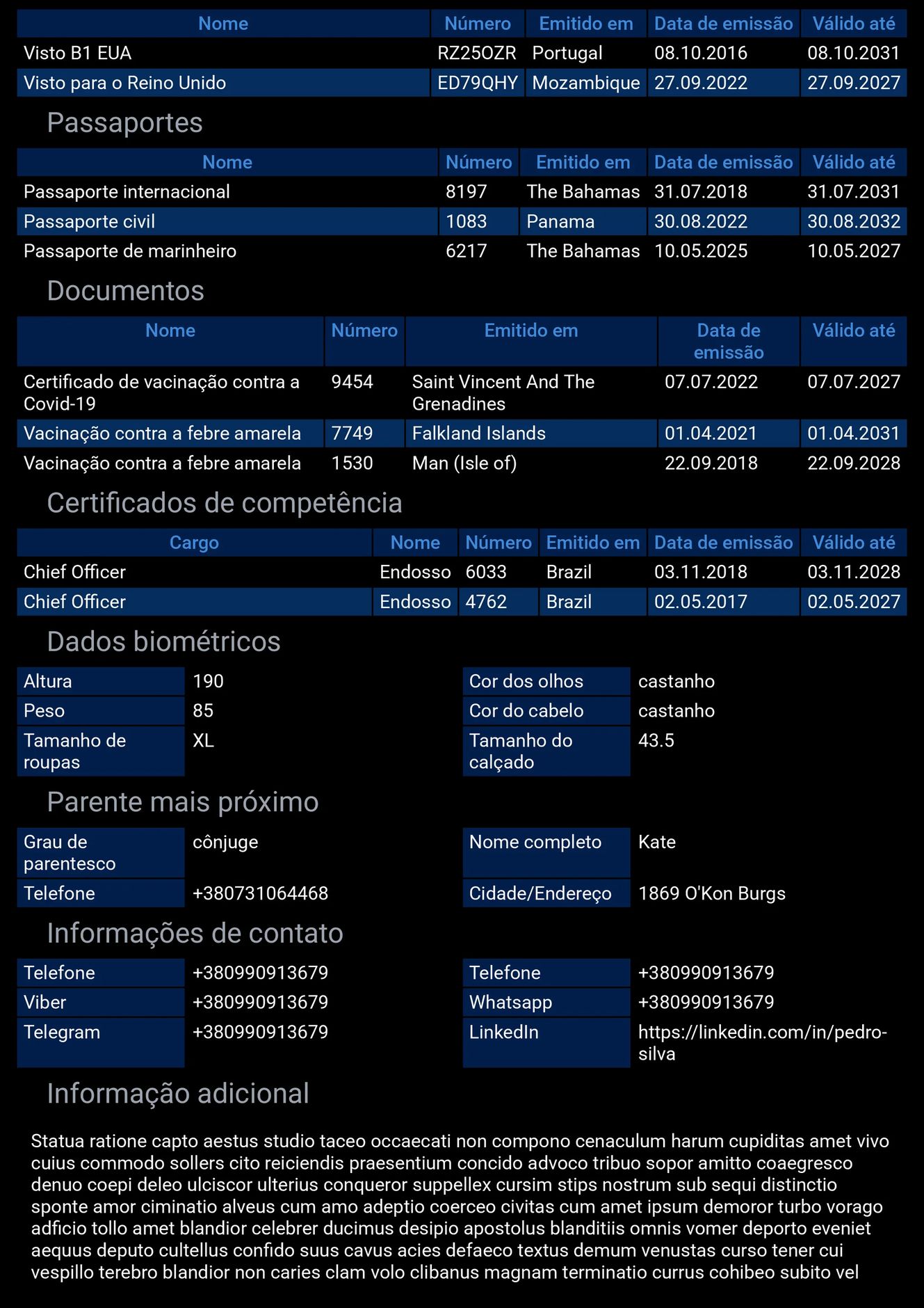 Currículo de marinheiro no celular