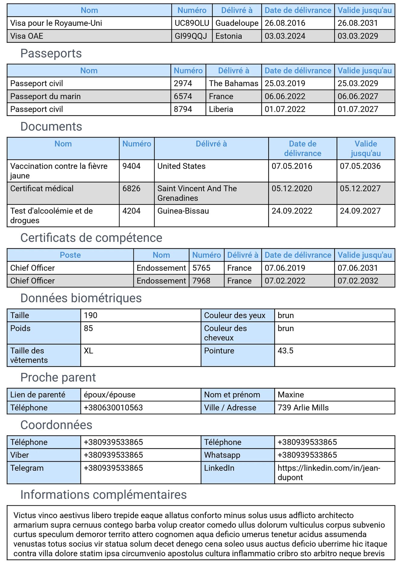 Formulaire du marin sur mobile