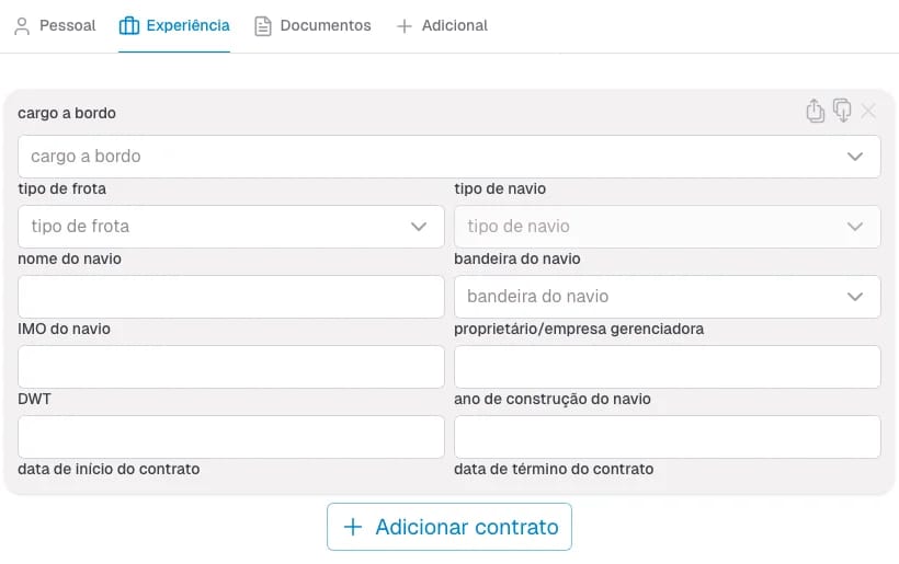 Experiência de serviço marítimo