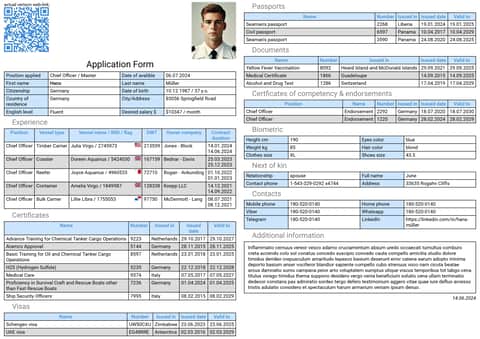 Beispiel Seemanns-Formular