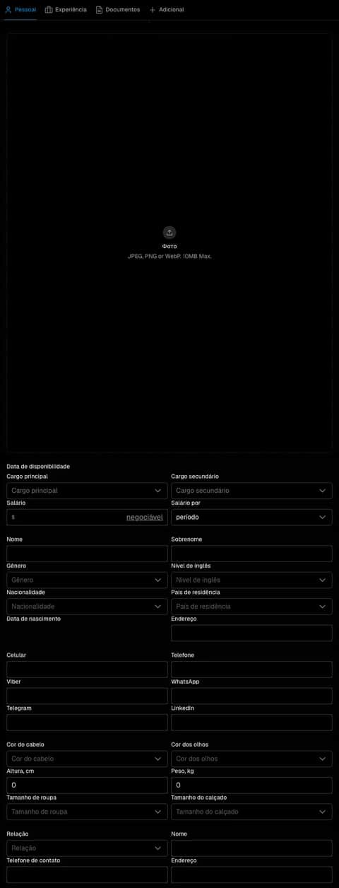 Light theme Classic application form